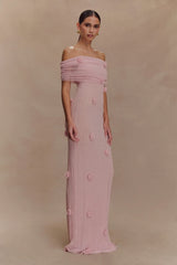 Brynn Orchid Knit Maxi Dress - Pastel Pink