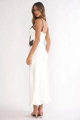 Luna Lace Trim Maxi Dress Oyster