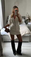 Melisa | Women'S Ribbed Long Sleeve Two-Piece Set