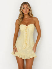 Delightful Dreams Strapless Mini Dress Yellow