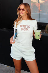 11th Street She's So Lucky Relaxed Baby Tee Iced Matcha