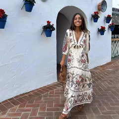 Egeria | Women's V-Neck Floral Maxi Dress