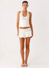 Vegas Nights Halter Neck Top White
