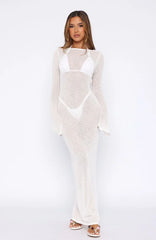 Ivory Wave Maxi Dress