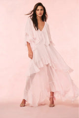 Collia Silk Maxi Dress - Pale Pink