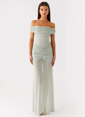 Eyllin Off Shoulder Maxi Dress - Sage