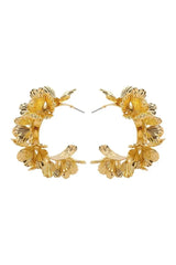 Olivia | Women'S C-Shaped Floral Design Earrings