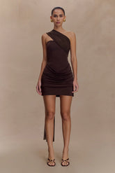Mattea Slinky Mesh Mini Dress With Scarf