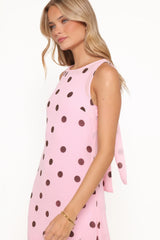 Keani Maxi Dress - Pink Polka Dot