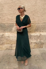 Rosetta Draped Maxi Dress