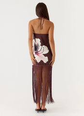 Niahvette Midi Dress Burgundy