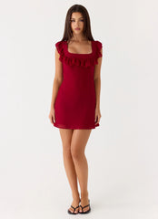 Malina Mini Dress Deep Red