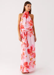 Diablo Backless Maxi Dress - Blushing Blossom