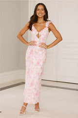Rose Whisper Midi Dress Pink