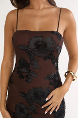 Kaela Embellished Maxi Dress Chocolate