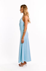 Chevelle Light Blue Halter Maxi dress