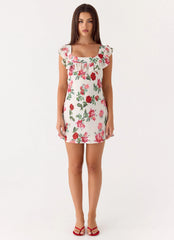 Malina Mini Dress Ivory Bloom