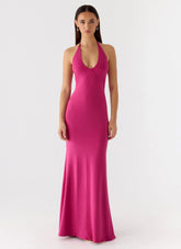 Have Your Attention Maxi Dress Fuchsia