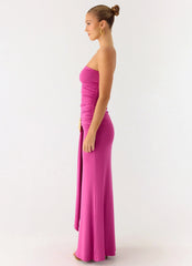 Party After Party Shell Maxi Dress Dark Pink