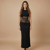 Indigo Lace Maxi Dress