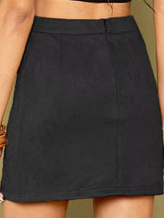 High-Waisted Slit Skirt