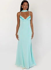 Jadira Scarf Maxi Dress Aqua