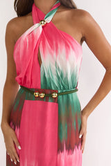 Elaina Rope Waist Maxi Dress Fuchsia