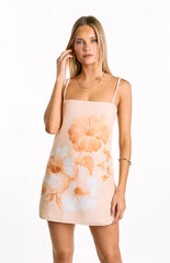 Jannie Orange Floral Mini Dress