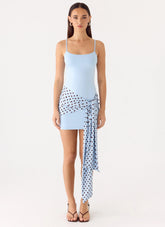 Hypnosis Mini Dress Blue Mocha Dot