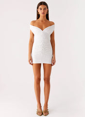 Takoda Off Shoulder Mini Dress - White
