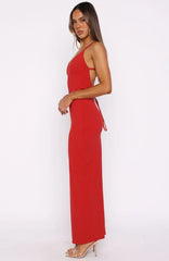 Crimson Flame Maxi Dress