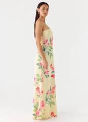 Bronté Strapless Maxi Dress Lemon Soleil