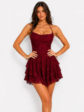 Flirt First Lace Tiered Skater Dress