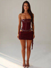 Lucy's DESIREE MINI DRESS BURGUNDY