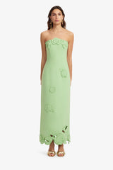 Rayna Appliqué Bustier Maxi Dress - Juniper Green