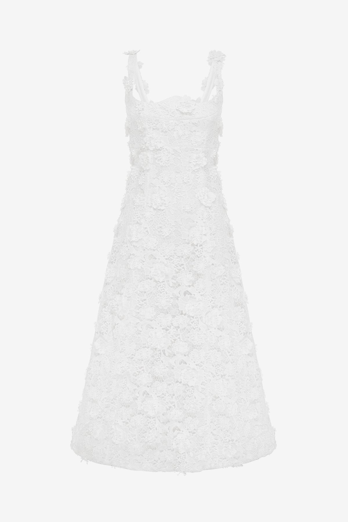 Odette Lace Midi Dress - Snow