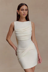 Ivory Drape Mini Dress