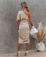 Elara Draped Midi Dress