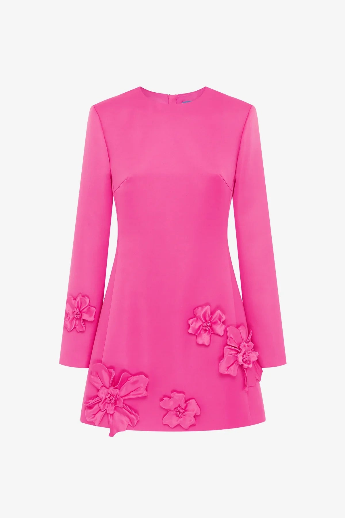 Aliza Long Sleeve Petal Mini Dress - Hot Pink
