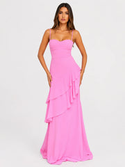 Anais Tiered Ruffle Maxi Dress - Pink
