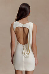 Ivory Drape Mini Dress