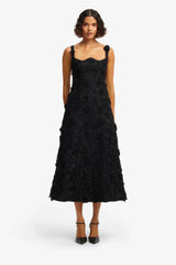 Odette Lace Midi Dress - Ebony