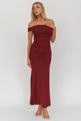 Bloom Mesh Midi Dress Wine