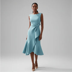 Iris Ruffle Midi Dress
