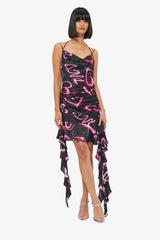 Alba Mini Dress - Neon Heart Print