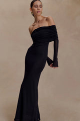 Josie Off Shoulder Mesh Maxi Dress