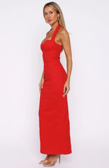 Crimson Gala Maxi Dress