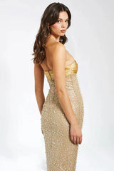 Lainey Pearls Beaded Maxi Dress