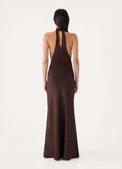 Gelita Halter Maxi Dress - Chocolate