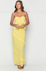 Raleigh Yellow Ruffle Maxi Skirt